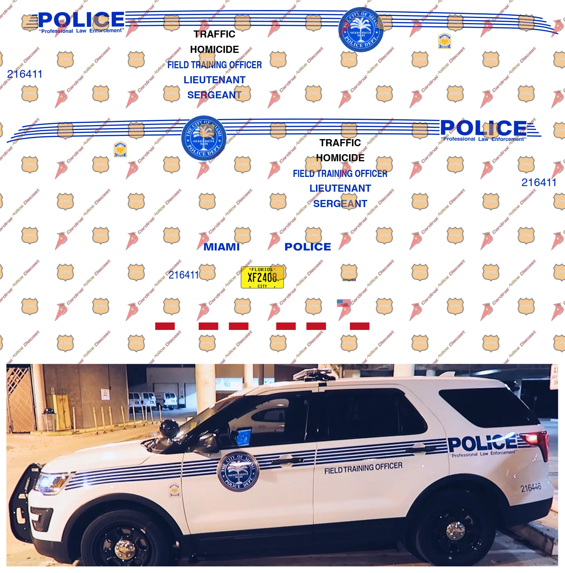Miami, FL Police Department — Cardinal Police Diecast